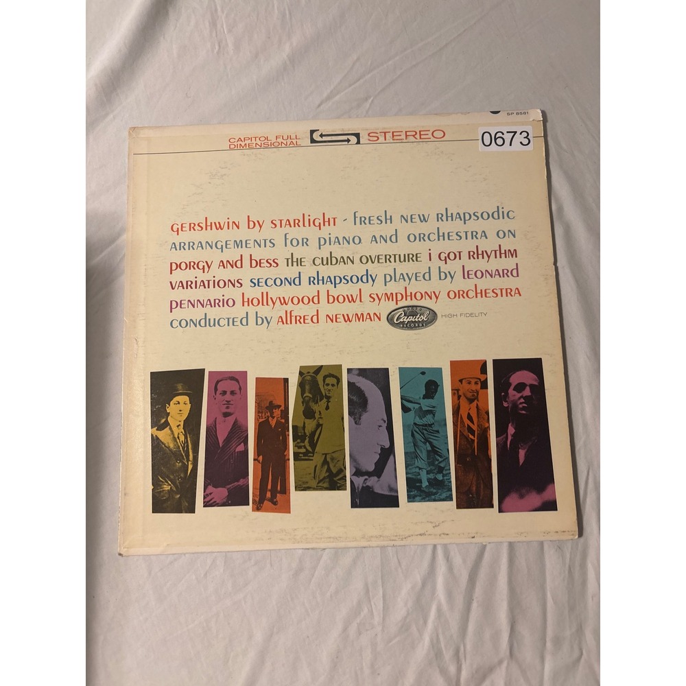 Capitol Gershwin by Starlight Leonard Pennario LP 12in Black Good Stereo SP 8581